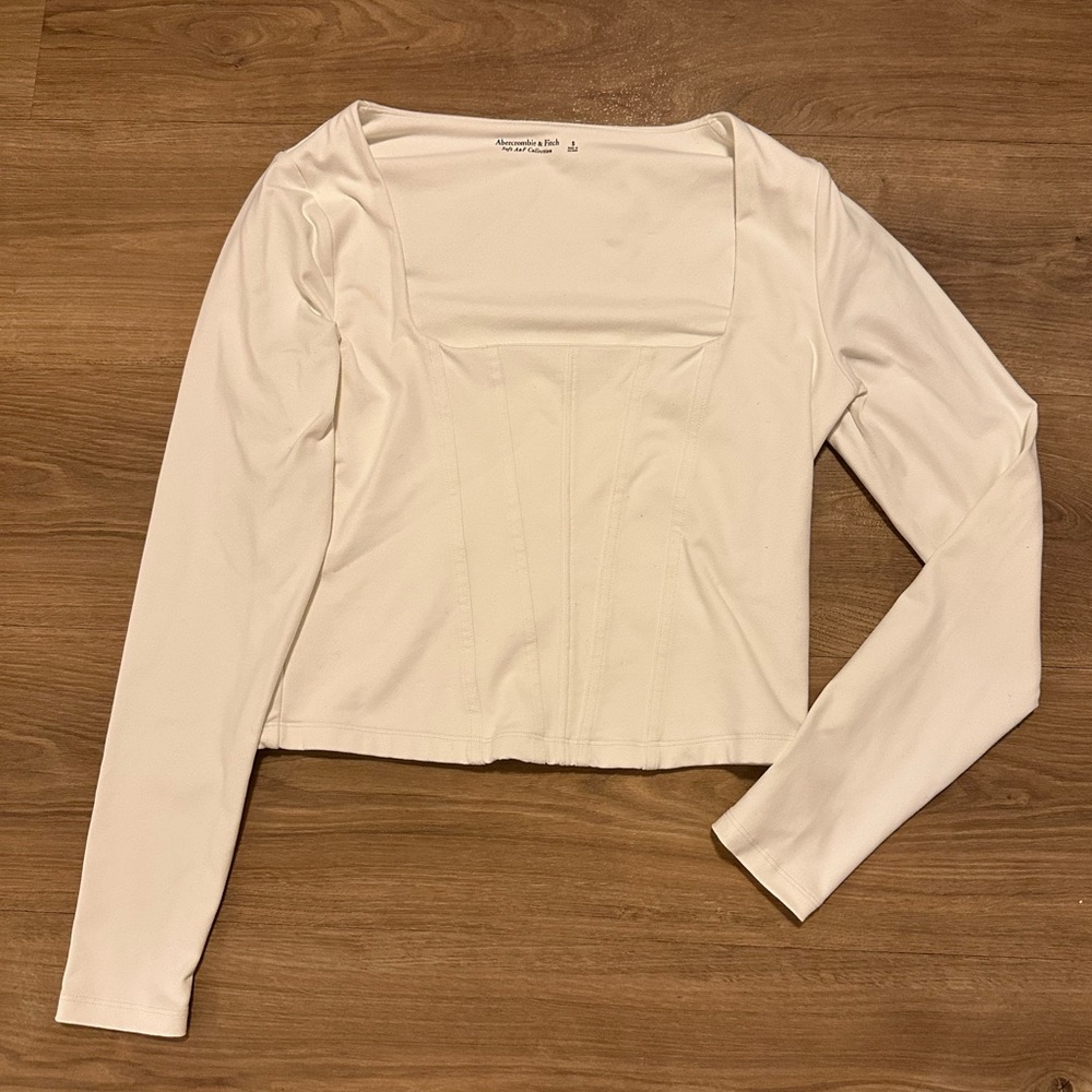 Abercrombie & Fitch White Long Sleeve Top